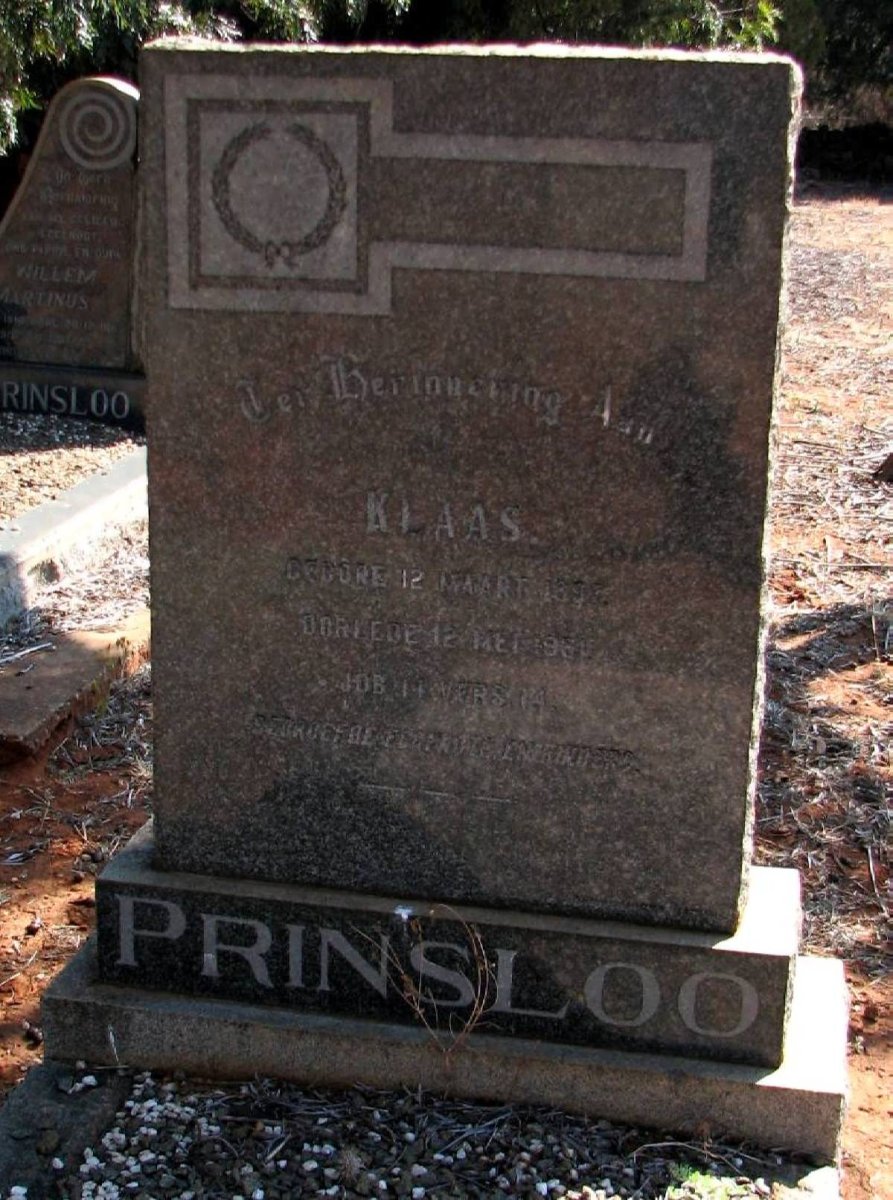 PRINSLOO Klaas 1894-1961