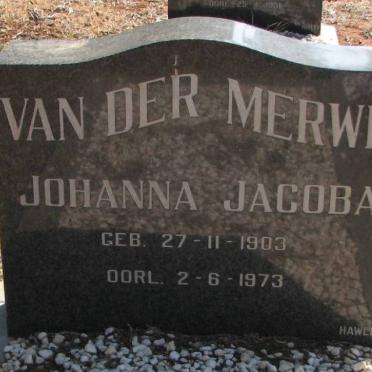 MERWE Johanna Jacoba, van der 1903-1973