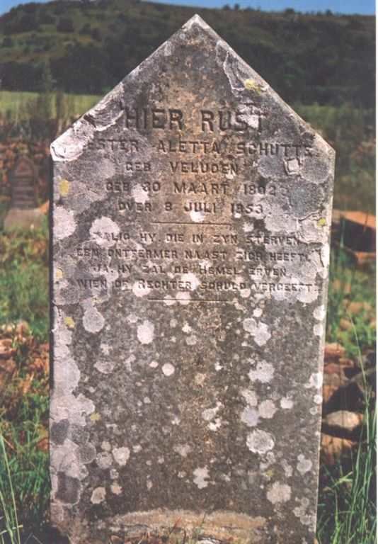 SCHUTTE Hester Aletta nee VELJOEN 1802-1853