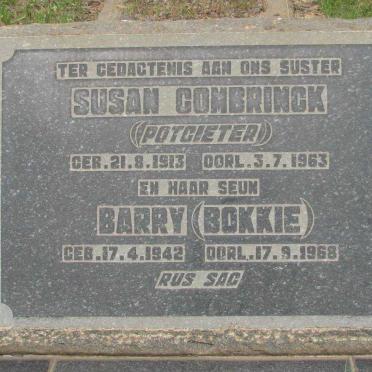 COMBRINCK Susan nee POTGIETER 1913-1963 :: COMBRINCK Barry 1942-1968