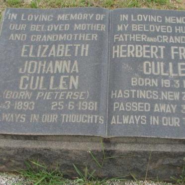 CULLEN Herbert Francis 1878-1960 &amp; Elizabeth Johanna PIETERSE 1893-1981