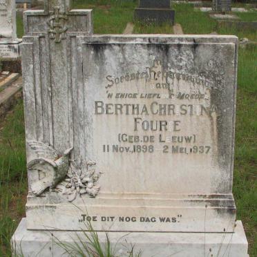 FOURIE Bertha Christina nee De LEEUW 1898-1937