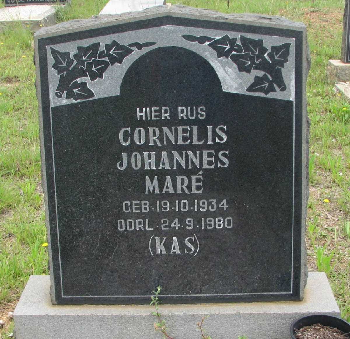 MARÉ Cornelis Johannes 1934-1980