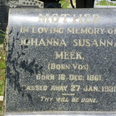 MEEK Johanna Susanna nee VOS 1861-1931
