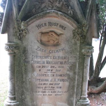 PARSONS Anna Cornelia Margaritha 1866-1914 :: PARSONS Christemann J.A. 1897-1898