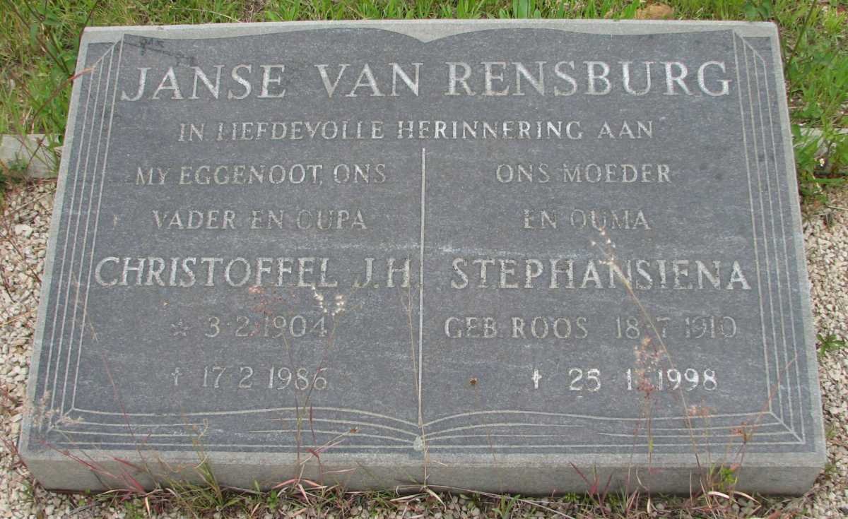 RENSBURG Christoffel J.H., Janse van 1904-1986 &amp; Stephansiena ROOS 1910-1998