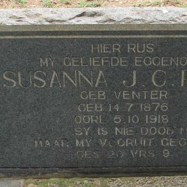 RUST Susanna J.C. nee VENTER 1876-1818