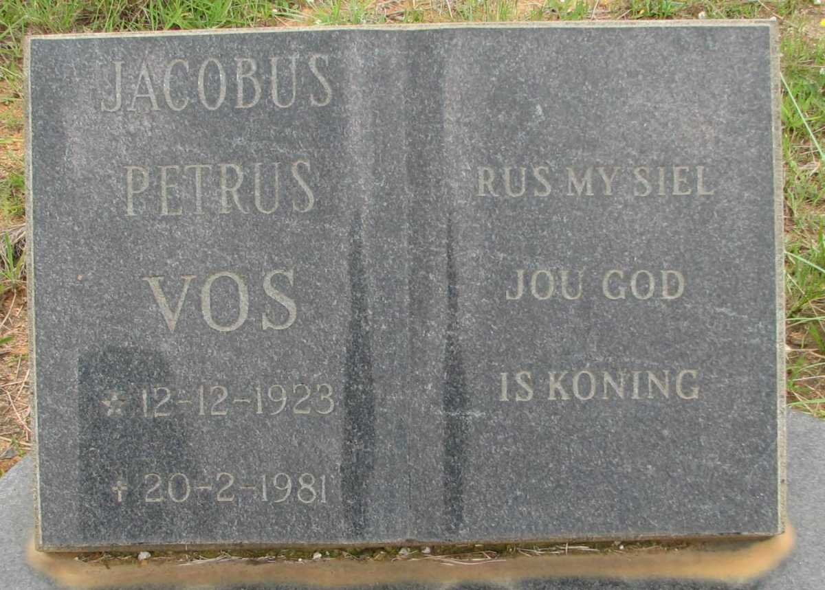 VOS Jacobus Petrus 1923-1981