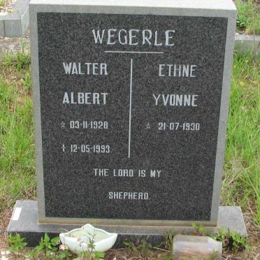 WEGERLE Walter Albert 1928-1993 &amp; Ethne Yvonne 1930-