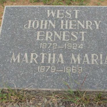 WEST John Henry Ernest 1872-1924 &amp; Martha Maria 1879-1969