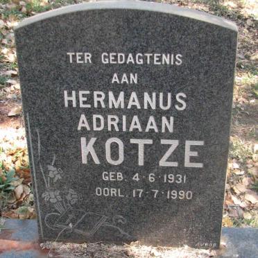 KOTZE Hermanus Adriaan 1931-1990