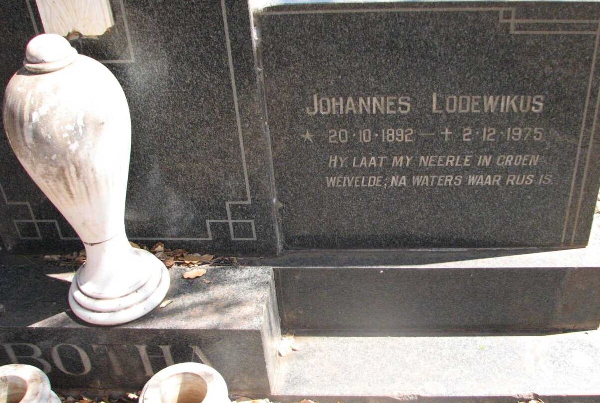 BOTHA Johannes Lodewikus 1892-1975