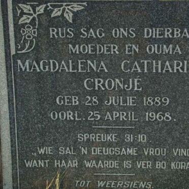 CRONJE Magdalena Catharina 1889-1968