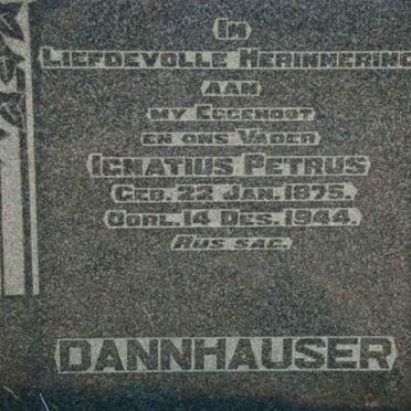 DANNHAUSER Ignatius Petrus 1875-1944