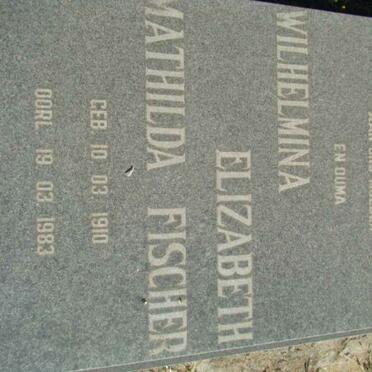 FISCHER Wilhelmina Elizabeth Mathilda 1910-1983