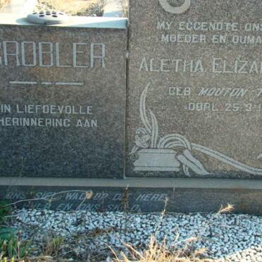 GROBLER Hendrik L.J.B. 1889-1974 &amp; Aletha Elizabeth MOUTON 1889-1972 