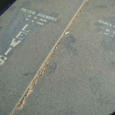 LEWIS Pieter Jakobus 1939-1960 &amp; Maria Aletta 1936-1974 
