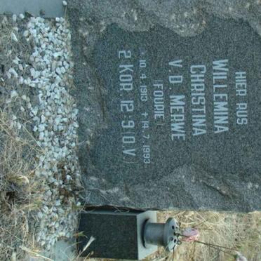 MERWE Willemina Christina, v.d. 1913-1993