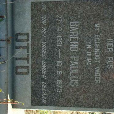 OTTO Barend Paulus 1931-1973