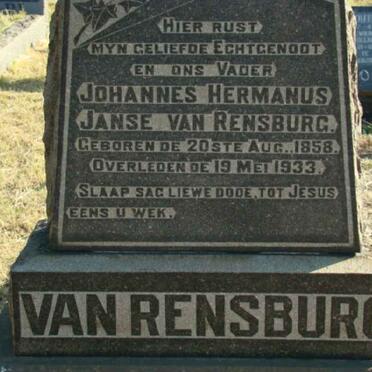 RENSBURG Johannes Hermanus, Janse van 1858-1933