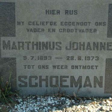 SCHOEMAN Marthinus Johannes 1893-1973