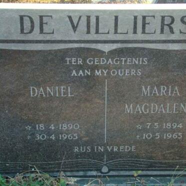 VILLIERS Daniel, de 1890-1965 &amp; Maria Magdalena 1894-1965