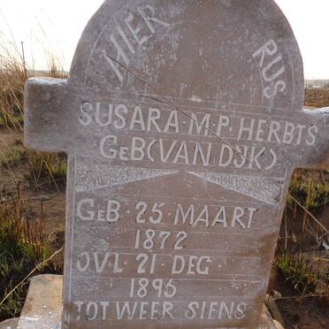 HERBTS Susara M.P. nee VAN DYK 1872-1895