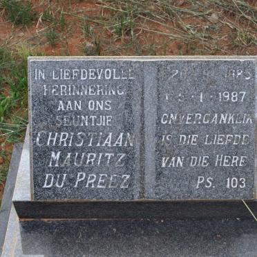 PREEZ Christiaan Mauritz, du 1985-1987