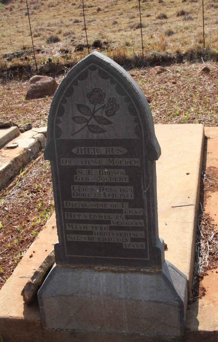 BROWN S.E. nee JOUBERT 1859-1944