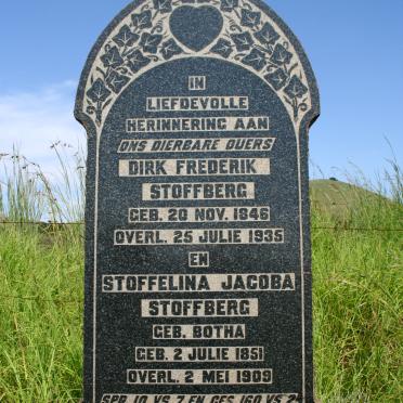 STOFFBERG Dirk Frederik 1846-1935 &amp; Stoffelina Jacoba BOTHA 1851-1909
