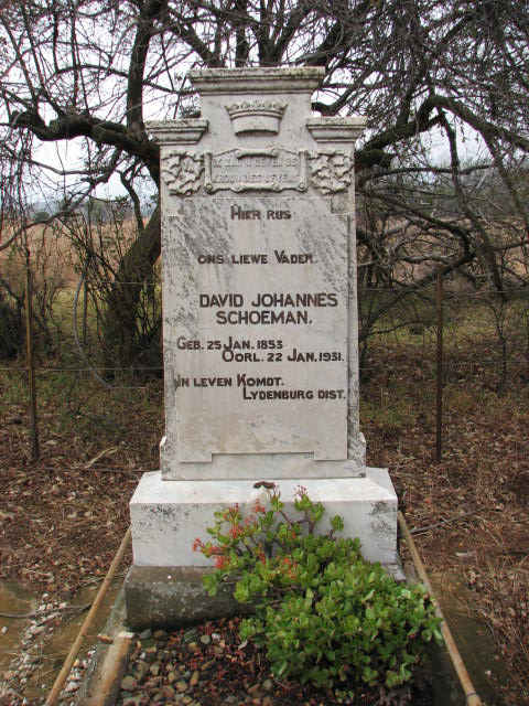 SCHOEMAN David Johannes 1853-1931