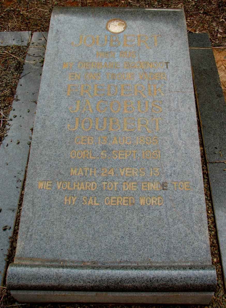 JOUBERT Frederik Jacobus 1895-1951
