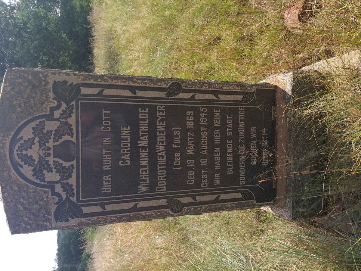 WEDEMEYER Caroline Wilhelmine Mathilde Dorothea nee FULS 1869-1945