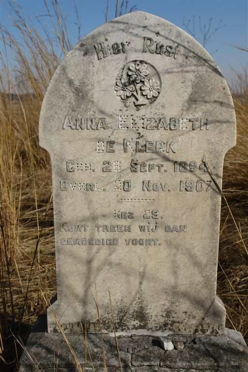 KLERK Anna Elizabeth, de 1894-1907