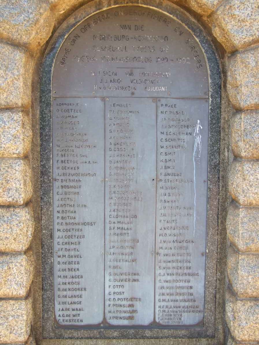 4. Old Middelburg Commando Plaque before it disappeared