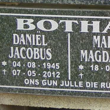 BOTHA Daniël Jacobus 1945-2012 &amp; Maria Magdalena 1946-