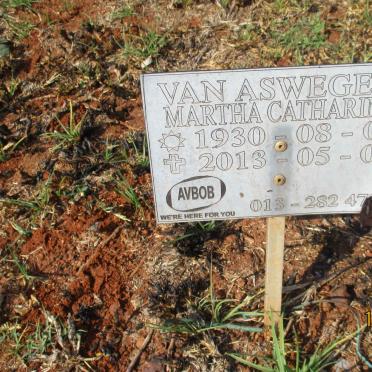 ASWEGEN Martha Catharina, van 1930-2013