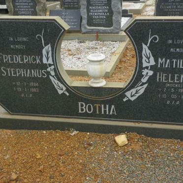 BOTHA Frederick Stephanus 1894-1983 &amp; Matilda Helena MOCKE 1911-1993