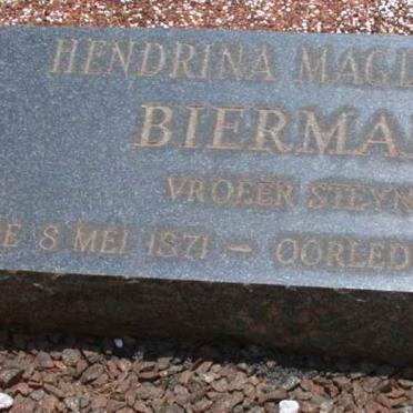BIERMAN Hendrina Magdalena nee STEYN 1871-1965