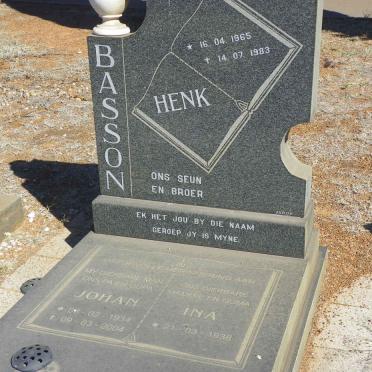 BASSON Johan 1934-2004 &amp; Ina 1938- :: BASSON Henk 1965-1983