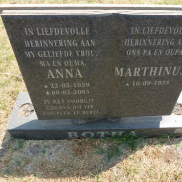 BOTHA Marthinus 1938- &amp; Anna 1939-2005