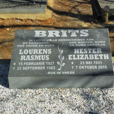 BRITS Lourens Rasmus 1927-1983 &amp; Hester Elizabeth 1931-2016