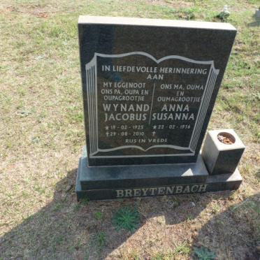 BREYTENBACH Wynand Jacobus 1925-2010 &amp; Anna Susanna 1936-