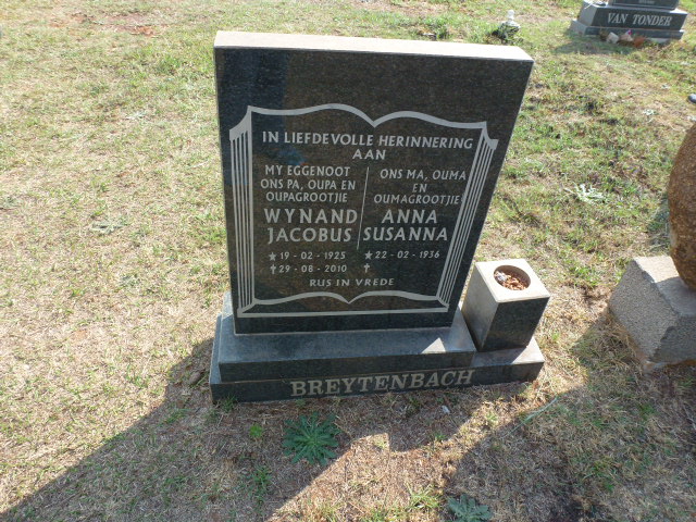 BREYTENBACH Wynand Jacobus 1925-2010 &amp; Anna Susanna 1936-