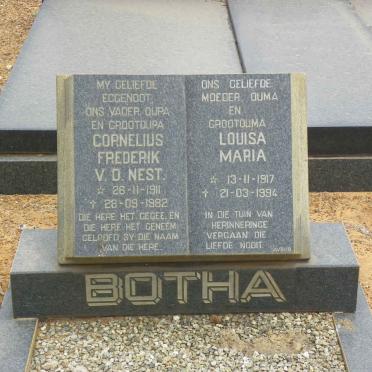 BOTHA Cornelius Frederik v.d. Nest 1911-1982 &amp; Louisa Maria 1917-1994