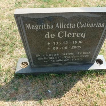 CLERCQ Magritha Alletta Catharina, de 1930-2005
