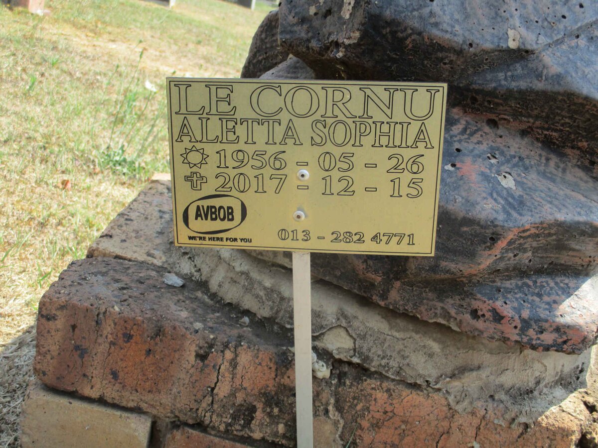 CORNU Aletta Sophia, le 1956-2017