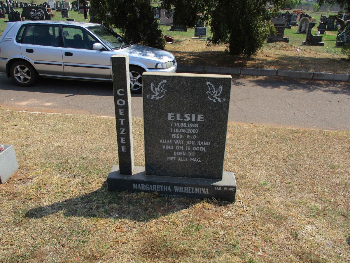 COETZEE Margaretha Wilhelmina 1918-2007