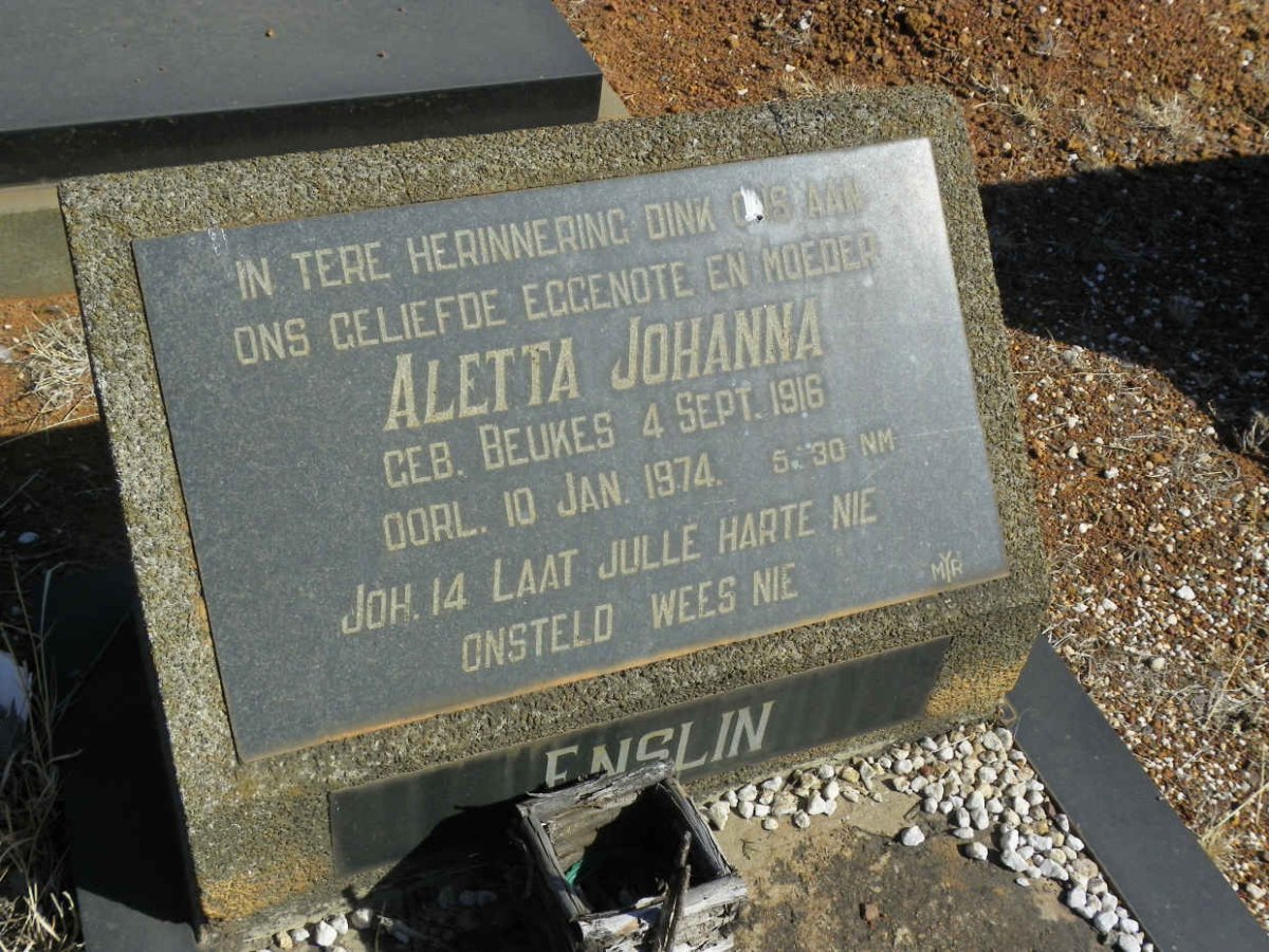 ENSLIN Frederik Johannes Hermanus 1912–1975 &amp; Aletta Johanna BEUKES 1916–1974 #3