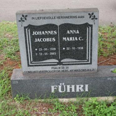 FUHRI Johannes Jacobus 1939-2003 &amp; Anna Maria C. 1938-